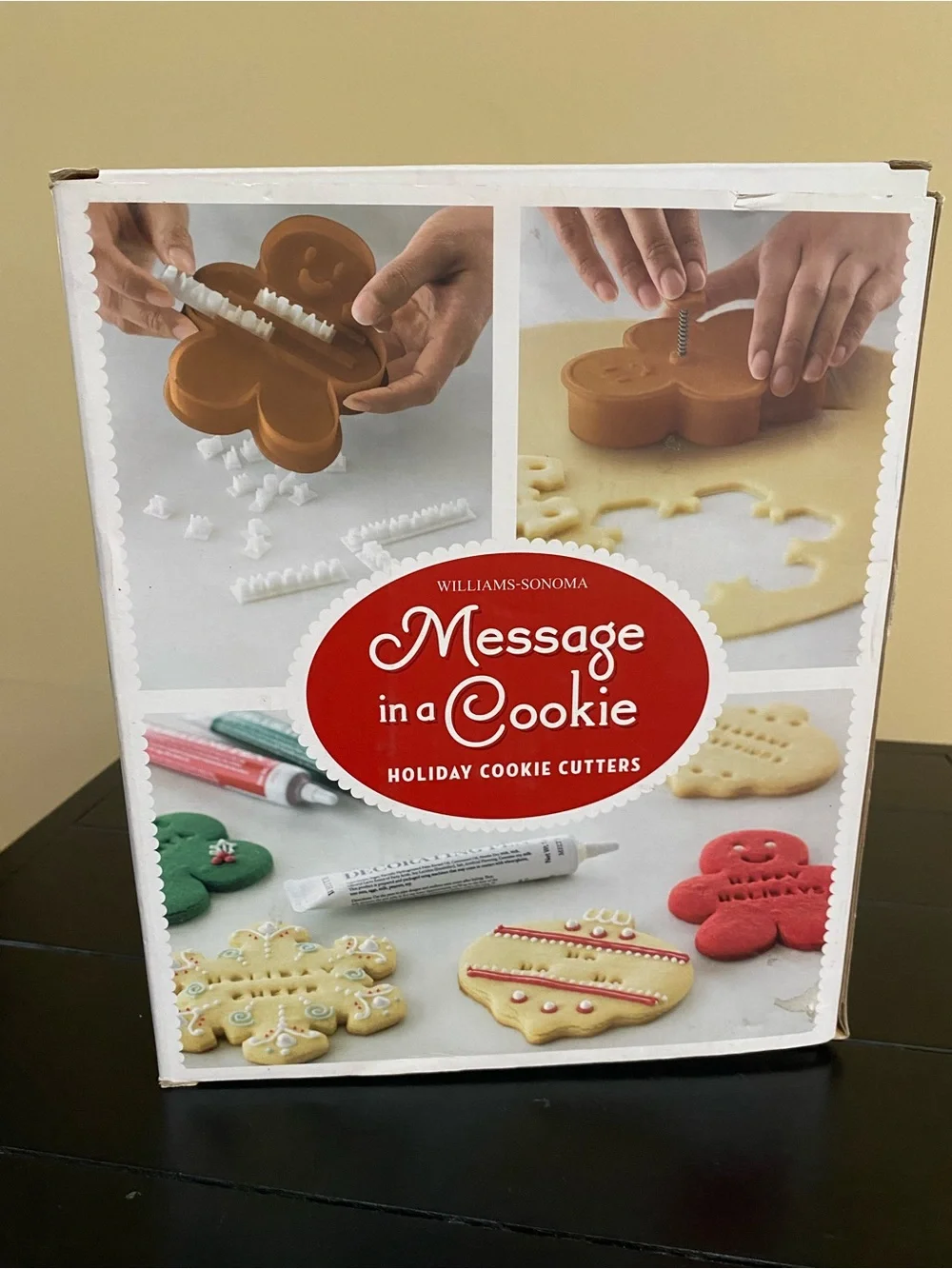 Williams Sonoma Message in a Cookie Holiday Cookie Cutter Set - Red/Green/White